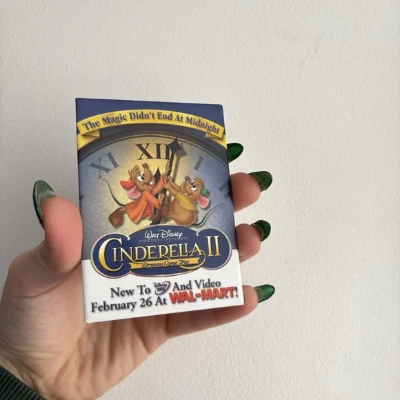 Vintage Cinderella 2 Movie Promo Pin Brooch Button Disney Y2K Blue Walmart - Picture 2 of 6